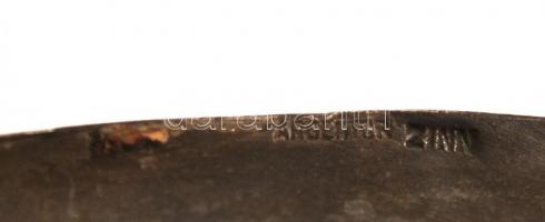 Argentor szecessziós ón füles tálca, jelzett, 28×23 cm / Art noveau tin plate, mark (Argentor)