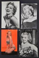 Marilyn Monroe (1926-1962), amerikai énekesnő, Golden Globe-díjas színésznő és szexszimbólum, fotólapok, 4db, különböző minőségben, cca 14x10cm