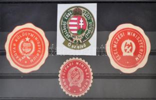3 db klf pecsétbélyeg + Országos Erdészeti Egyesület öntapadós bélyeg