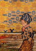 Jelzés nélkül: Kéregető. Kollázs-olaj (dohány papírból), karton, üvegezett keretben, 34×49 cm