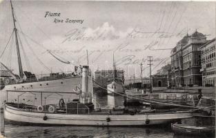 Fiume, Riva Szapary, SS Pannonia; Verlag C. Oberdorfer / ship station