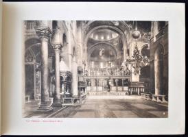 cca 1900 Ricordo di Venezia, nagyméretű,  album szakadt szecessziós borítóval, 22x32cm