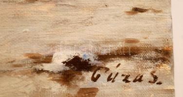 Gúzás jelzéssel: Téli táj. Olaj, vászon, 37×49 cm