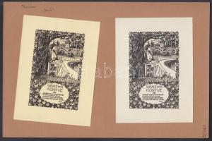 Monori Kovács Jenő (?-?): Vegyes ex libris tétel, klisék és metszetek vegyesen, egy rész dúcon jelze...