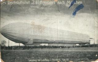 Des Reichsluftschiff Z.I. Fernfahrt nach München, Landung bei Loiching i. Niederb. / Zeppelin (fa)