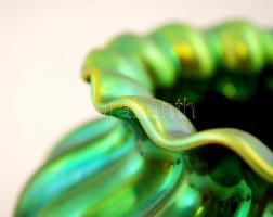 Zsolnay eozin mázas váza, jelzett, hibátlan, 9,5 cm, d:15 cm