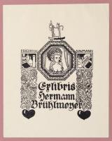 Vegyes ex libris tétel különböző képzőművészektől, klisék és metszetek, egy rész dúcon jelzett, kart...