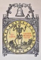 Vegyes ex libris tétel különböző képzőművészektől, klisék és metszetek, egy rész dúcon jelzett, kart...