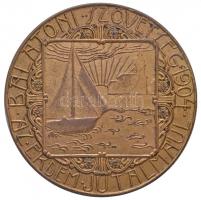 Homonnay Jenő (1883-?) 1904. "Balatoni Szövetség 1904 - Az érdem jutalmául" aranyozott Br ...