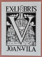 Vegyes ex libris tétel,  klisék, egy rész dúcon jelzett, kartonra ragasztva, 4db, különböző méretben...