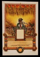 "A hazáért hősi halált halt" feliratú oklevél a 1940-es évekből. Kitöltetlen. Athenaeum, Haranghy [Jenő (1894-1951)]. Jó állapotban.