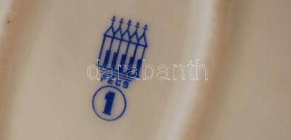 Zsolnay furulyázó juhász, kézzel festett, jelzett, hibátlan, m: 19 cm, h:21 cm