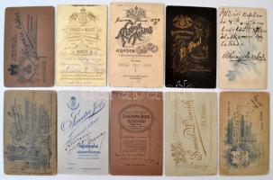 cca 1890-1910 10 db keményhátú portréfotó erdélyi, partiumi és bánáti műtermekből (Szászrégen, Brass...
