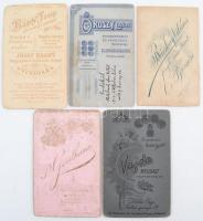cca 1890-1910 5 db keményhátú portréfotó délvidéki műtermekből (Nagybecskerek, Verbász, stb.), külön...
