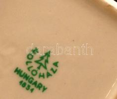 2 db. Hollóházi porcelán dobozka, jelzettek, hibátlanok, matricás és kézzel festettek, h:13x9 cm, h:...