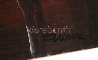 Hincz jelzéssel: Csók. Olaj, farost, jelzett, foltos, 55×54 cm