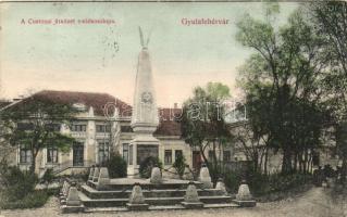 Gyulafehérvár, Karlsburg, Alba Iulia; A custozai ütközet emlékoszlopa, kiadja Weisz Bernát / Prussian-Italian-Austrian war monument (fa)