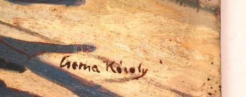 Cserna jelzéssel: Arab utca részlet. Olaj, falemez, foltos, 37×53 cm