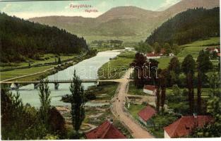 Fenyőháza, Lubochna; híd, Vág folyó, kiadja Holczmann Izidor / bridge, river