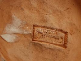 Fiú esernyővel, Hummel másolat, kézzel festett kerámia figura, kopottas, m: 18 cm