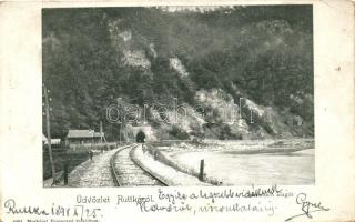 1898 Sztrecsnó, Sztrecsény, Strecno; vasúti alagút / railway tunnel (Rb)