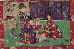 Japanese geishas, hand-painted (b)