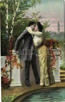 10 db RÉGI motívumlap, párok művészlapok / 10 old motive cards; couples, art