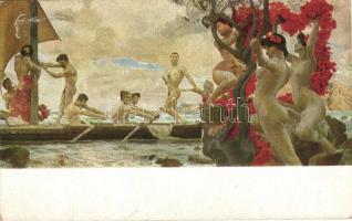 15 db RÉGI erotikus művészlap, vegyes minőségben / 15 pre-1945 erotic art postcard, mixed quality