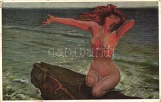 15 db RÉGI erotikus művészlap, vegyes minőségben / 15 pre-1945 erotic art postcard, mixed quality