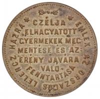 1869. "Emlékérem az Országos Lelencház alapítására" ezüstözött Br emlékérem. "AZ EMBE...