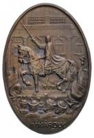 1916. IV. Károly fém koronázási lemezjelvény (46x31,5mm) T:2 / Hungary 1916. Charles IV metal coronation badge (46x31,5mm) C:XF