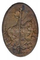 1916. "IV. Károly" fém koronázási lemezjelvény (46x31,5mm) T:2 /
Hungary 1916. "Char...