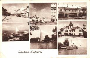 Siófok - 4 db régi és 4 db modern képeslap