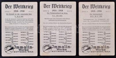 1934 Der Weltkrieg 1914-1918, Immalin-Werke német nyelvű fényképes kártyák, különböző sorozatokból (...