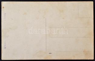 Katona egészalakos portréja, fotólap, Zelesny Károly pécsi műterméből, 14×8,5 cm