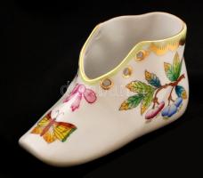 Herendi Viktória mintás cipő, kézzel festett, jelzett, hibátlan, h:10 cm, m:5 cm