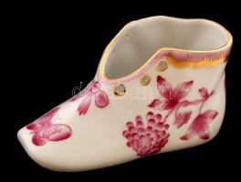 Herendi Viktória mintás (egy színű) cipő, kézzel festett, jelzett, hibátlan, h:10 cm, m:5 cm