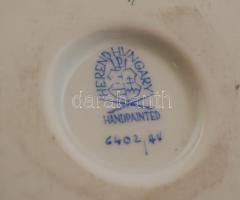 Herendi Apponyi mintás karmos váza, kézzel festett, jelzett, hibátlan, m:13 cm, d:14,5 cm