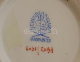 Herendi Zoologique mintás bonbonier, kézzel festett, jelzett, hibátlan, d:11 cm,