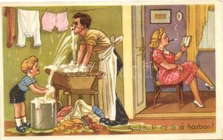 4 db RÉGI humoros képeslap / 4 pre-1945 Hungarian humorous postcards