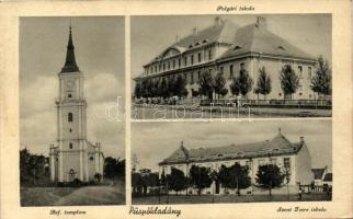 Püspökladány - 4 db régi képeslap