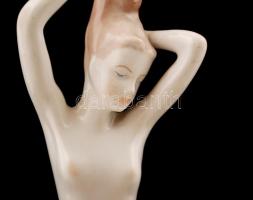 Aquincumi női akt, kézzel festett, jelzett, hibátlan, m: 22,5 cm