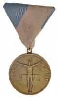 1930. Szebb Jövőt / Cs. 1933.IX 4. Sz.T.K. I. Br díjérem mellszalaggal, ARKANZAS BUDAPEST gyártói jelzéssel. Szign.: Ambrózy S. (41mm) T:2 / Hungary 1930. Brighter Future / 4th IX 1933 Ist Prize Br prize medal with ribbon, with makers mark ARKANZAS BUDAPEST. Sign.: S. Ambrózy (41mm) C:XF