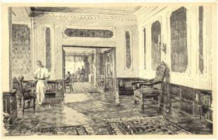 Balatonkenese, művészlapok s: ifj. Richter Aladár - 5 db régi nem képeslap hátoldalú lap / 5 old non...