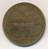 Franciaország ~1900. "VIII. Lajos" peremén jelzett Br emlékérem "Francia Királyok sor...