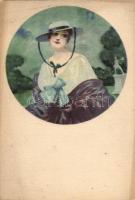 Lady art postcard, Excelsior 2921.