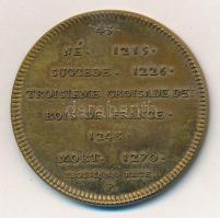 Franciaország ~1900. "IX. (Szent) Lajos" peremén jelzett Br emlékérem "Francia Király...