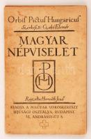 Magyar Népviselet. Rajzolta Horváth Jenő. Orbis Pictus Hungaricus. (Szerk.: Czakó Elemér) Budapest, É.N., Magyar Vöröskereszt Ifjúsági Osztálya. Kézi, ceruzás színezésű leporelló, 14 t. A rajzok hátoldalán a tájegységek viseletének leírásával.  1. Hortobágyi csikós cifra szűrben, 2. Nagykún asszony kisbundában, 3. Nagykún férfi subában, 4. Kalotaszegi legény, 5. Kalotaszegi leány, 6. Palóc legény, 7. Palóc menyecske, 8. Matyó menyecske, 9. Mezőkövesdi legény, 10. Székely legény, 11. Székely leány, 12. Toroczkói férfi,  13. Toroczkói leány, 14. Sárközi menyecske. / Hungarian folk costumes. It drew by Jenő Horváth. Orbis Pictus Hungaricus. Thourteen piecies of leporello pictures, hand coloured drawings, with descripitions of the landscapes's costumes in the back side.