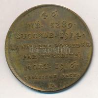 Franciaország ~1900. "X. Lajos" peremén jelzett Br emlékérem "Francia Királyok soroza...