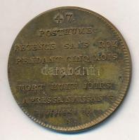 Franciaország ~1900. "I. János" peremén jelzett Br emlékérem "Francia Királyok soroza...